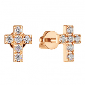 ПУСлКрест01.пара.бцФ.з585 Серьги литьевые (Au 585)