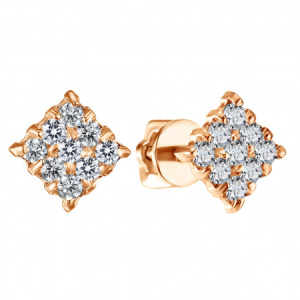 ПУСлКвадратпарабцФз585 Серьги литьевые (Au 585)