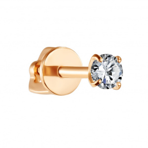 ПУСл01-14моно.бцФ.з585 Серьги литьевые (моно) (Au 585)